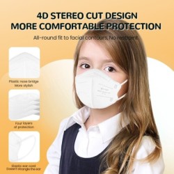 Mascherine protettive viso/bocca - antibatteriche - 4 veli - FPP2 - KN95 - per bambini