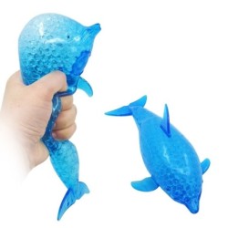 Dauphin bleu à presser - boules orbeez - jouet fidget - soulagement du stress / de l'anxiété