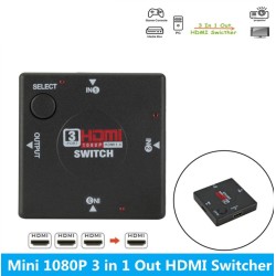 Commutateur HDMI - répartiteur - 3 entrées 1 sortie - mini 3 ports - pour HDTV 1080P