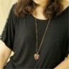Esclusiva collana con pendente a forma di cuore con cristallo rosso - bronzo vintage