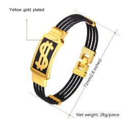 Bracelet motif dollar américain - acier inoxydable 316L