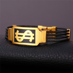 Bracelet motif dollar américain - acier inoxydable 316L