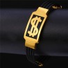 Bracelet motif dollar américain - acier inoxydable 316L