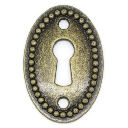 Oval shaped keyhole lock - furniture decoration - antique bronze - 10 piecesMen's Jewellery