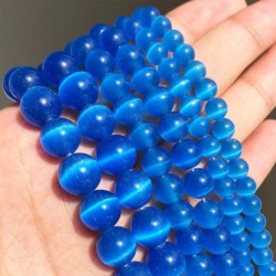 Natural stone - blue opal - loose round beads - for jewelry makingMen's Jewellery