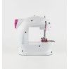 Mini macchina da cucire portatile - con pedale - doppio filo - LED - rosa