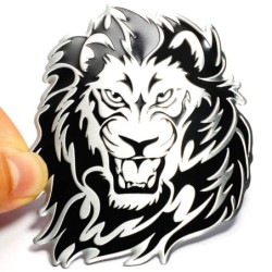 Adesivo per auto / moto - emblema in metallo - testa di leone 3D