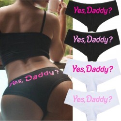 Mutandine sexy divertenti - mutandine di cotone - scritta "Yes Daddy"