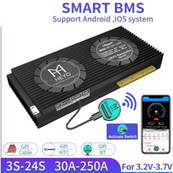 Batteria intelligente BMS Lifepo4 4S - con bilanciatore - Bluetooth / Android / IOS - 12V - 72V - 30A - 200A