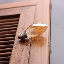 C7 - lampadina notturna mini LED - tipo candela - vetro ambra - E12 / E14 - 0,5W
