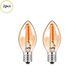 C7 - mini ampoule veilleuse LED - type bougie - verre ambré - E12 / E14 - 0,5W