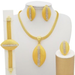 Lussuoso set di gioielli d'oro - collana - orecchini / bracciale / anello - stile africano