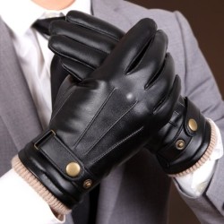 Gants d'hiver noirs - avec fonction écran tactile - cuir