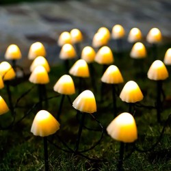Guirlande lumineuse solaire - LED - avec bâtons - étanche - en forme de champignons