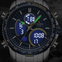 NAVIFORCE - montre de sport à quartz de luxe - affichage LED - étanche