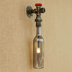 Loft americano - applique - lampada LED Edison - bottiglia di vetro vintage / tubo dell'acqua