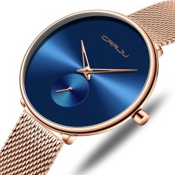 CRRJU - fashionable luxury watch - with mesh bracelet - waterproofWatches