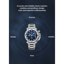 CRRJU - montre de luxe pour homme - grand cadran - étanche - acier inoxydable