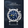 CRRJU - orologio da uomo di lusso - quadrante grande - impermeabile - acciaio inossidabile