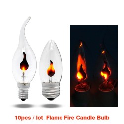 Ampoule LED - flamme flamme vacillante - E14 / E27 - 3W - 220V - 10 pièces