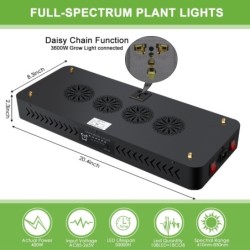 Lampada per piante - spettro completo - idroponica - LED COB light - 1220W / 2400W / 3600W