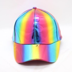 Berretto da baseball arcobaleno - pelle verniciata - stile hip-hop
