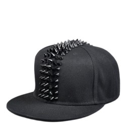 Cappellino da baseball alla moda - snapback piatto - con rivetti - stile Hip Hop / Punk / Rock