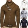 Warm knitted pullover - cardigan with turtleneck / pockets / buttonsHoodies & Sweatshirt