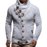 Warm knitted pullover - cardigan with turtleneck / pockets / buttonsHoodies & Sweatshirt