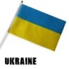 Ukrainian flag - with a plastic flagpole - 14 * 21cm - 10 piecesStickers