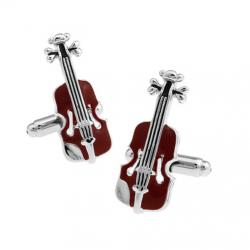 Gemelli violino rosso e argento