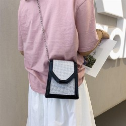 Fashionable small shoulder bag - with rhinestones / chain strapBags
