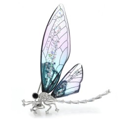 Elegant brooch - with transparent dragonfly / crystalsBrooches