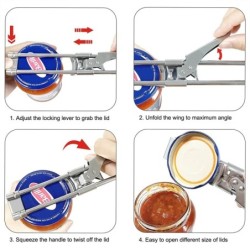 Multipurpose can / bottle / jar lid opener - adjustable - stainless steelBar supply