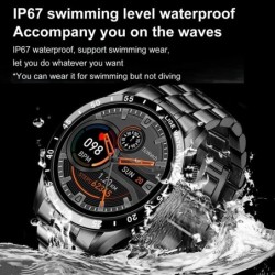 LIGE - montre intelligente de luxe - écran tactile plein cercle - Bluetooth - tension artérielle - étanche