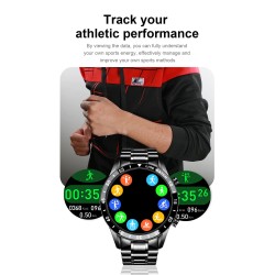 LIGE - montre intelligente de luxe - écran tactile plein cercle - Bluetooth - tension artérielle - étanche