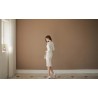 Warm elegant dress - with lace sleeves - whiteDresses