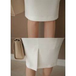 Warm elegant dress - with lace sleeves - whiteDresses