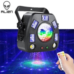 ALIEN - 4 in 1 - proiettore laser DMX remoto - sfera girevole - illuminazione da palcoscenico UV