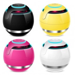 Bluetooth - mini enceinte ronde - LED - avec subwoofer - Hi-Fi - TF - FM - AUX - boule magique