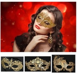 Maschera per gli occhi veneziana di lusso - metallo dorato - taglio laser - feste / carnevali