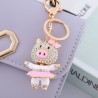 Piggy in mini skirt - crystal - keychainKeyrings