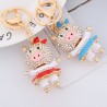 Piggy in mini skirt - crystal - keychainKeyrings