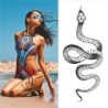 Sticker tatouage temporaire - serpent noir / roses - waterproof