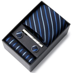 Cravatta / fazzoletto / gemelli / fermacravatta alla moda - con scatola - set da 5 pezzi