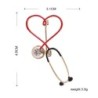 Stetoscopio a forma di cuore - con cristallo - elegante spilla