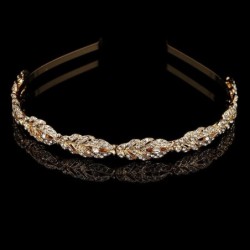 Luxurious crystal tiara - headband - flower leaf patternHair