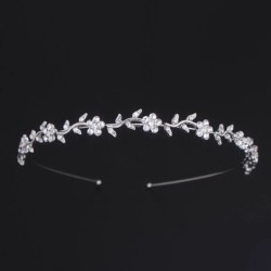 Diadema lussuoso - fascia in cristallo - fiori / foglie