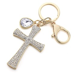 Luxurious keychain - full crystal crossKeyrings
