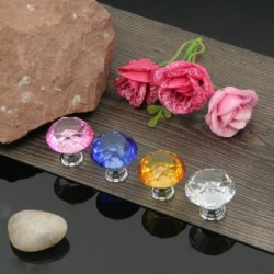 Eleganti pomelli per mobili - a forma di diamante in vetro
